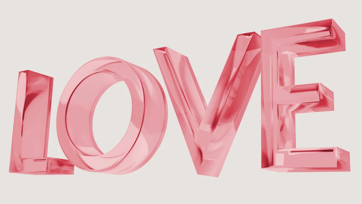 LOVE 3D Glass Text. Color: Ruby Red. Rendered Using Blender, Cycles, 8K Resolution. - best clairvoyants for love
