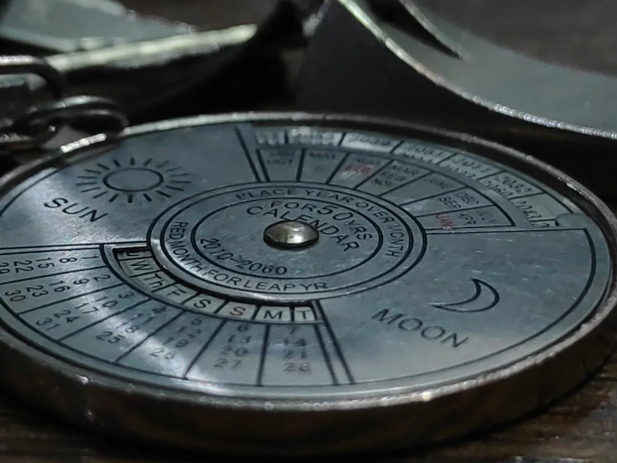 A detailed shot of 50 years calendar - daily horoscope predictions