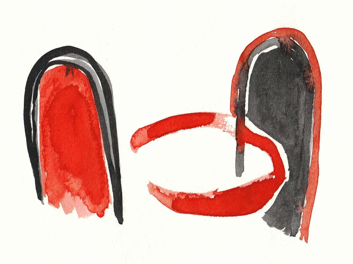 Free line art image in black en red clors with ink and gouache paint on paper which I painted in 2006. I focused on the textures. This free abstract art image is suitable for making large posters, art prints or art wallpapers - modern colorful art image in free download by Fons Heijnsbroek, Dutch painter artist in The Netherlands. - psychic soulmate sketches