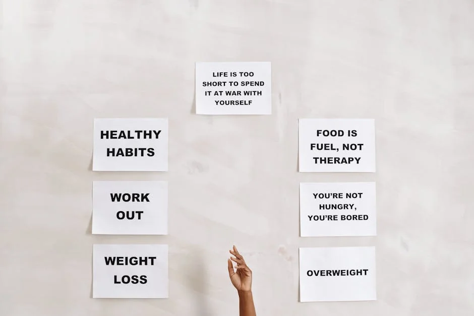 Collection of motivational quotes promoting healthy habits and mental well-being. - wellness tips