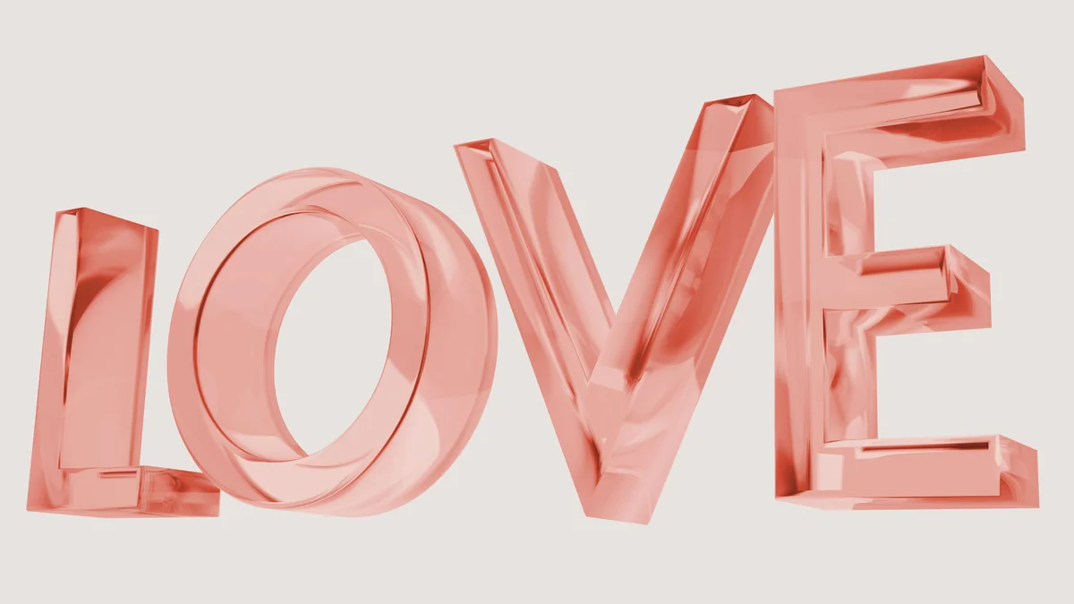 LOVE 3D Glass Text. Color: Blood Moon. Rendered Using Blender, Cycles, 8K Resolution. - best clairvoyants for love